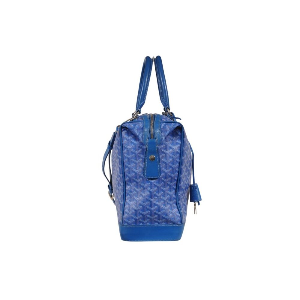 Goyard Victoria GM Blue Crossbody Travel Tote Duffle 55 Weekend Carry On Bag - Picture 3 of 16